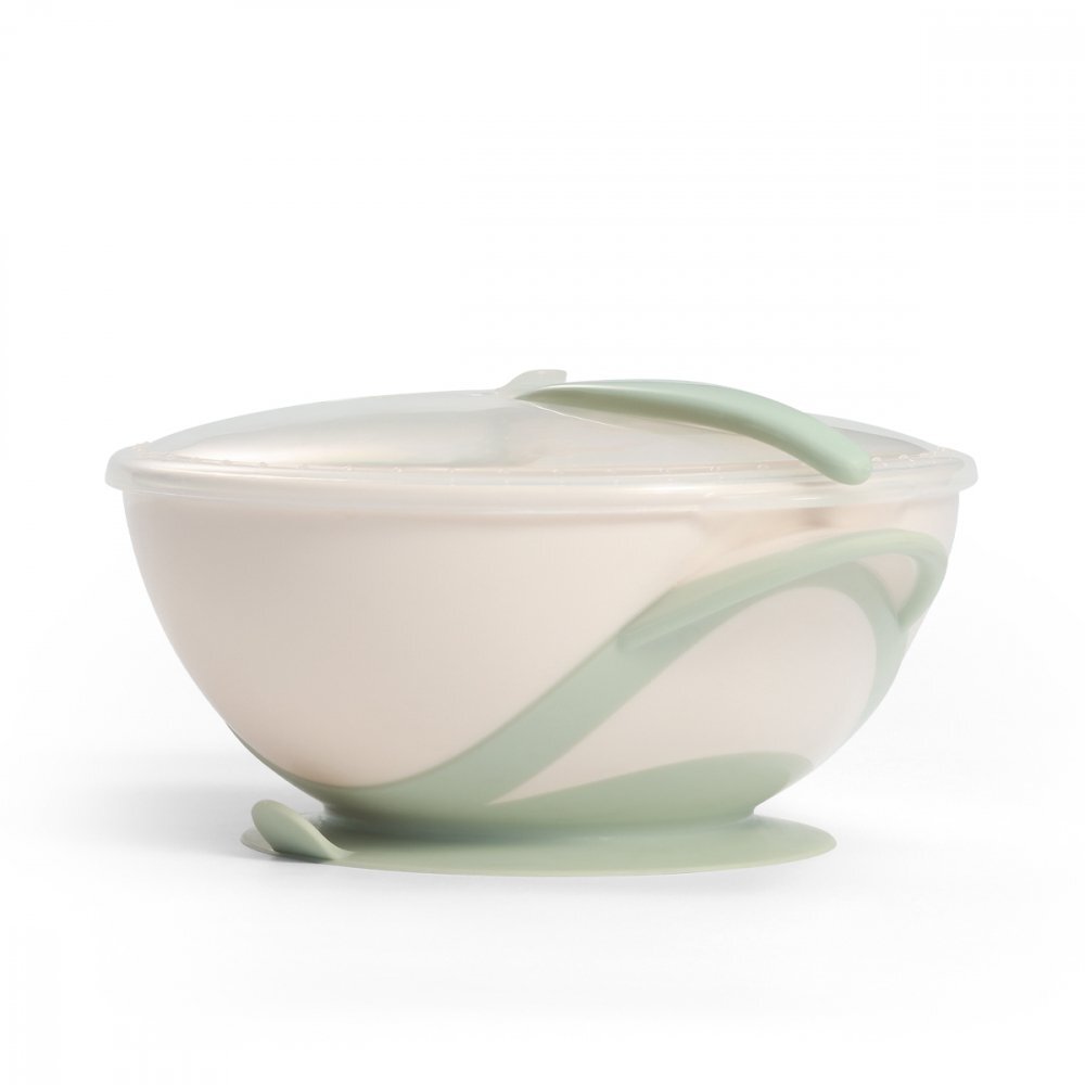 BABYONO Castron cu ventuza si lingura Baby Ono Verde deschis