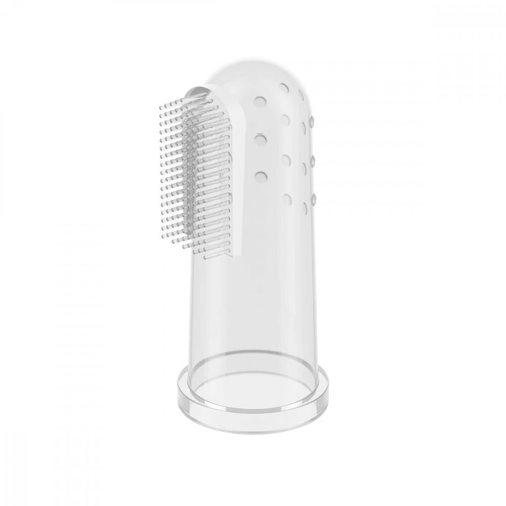 BABYONO Degetar din silicon Baby Ono pentru masarea gingiilor Transparent