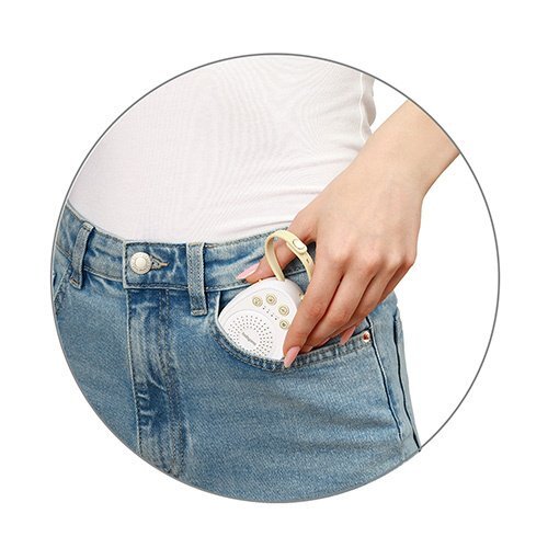 BABYONO Dispozitiv portabil cu sunete albe pentru copii Piccolo cu 20 sunete linistitoare volum reglabil cronometru integrat maner flexibil cu fixare autonomie pana la 108 ore dimensiune 76x58x3 cm
