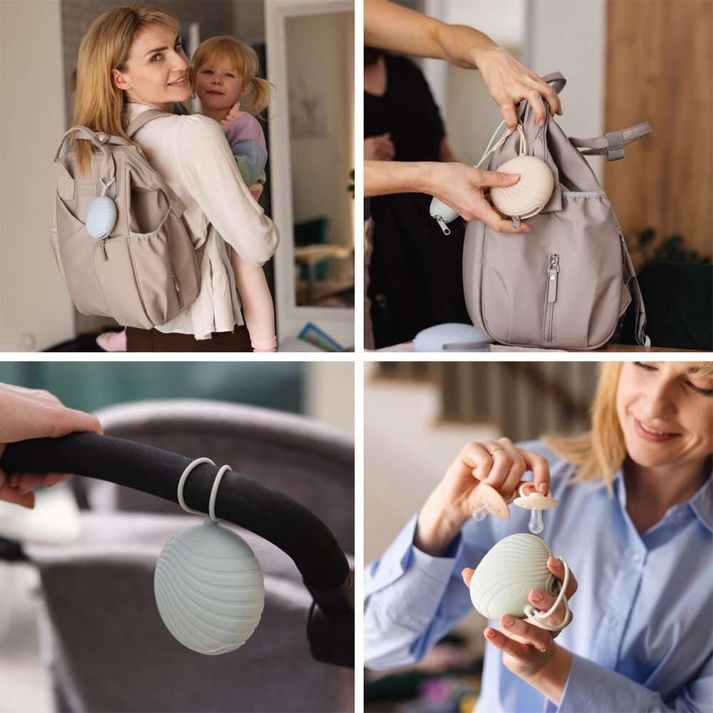 BABYONO Husa de protectie din silicon pentru suzeta Albastru