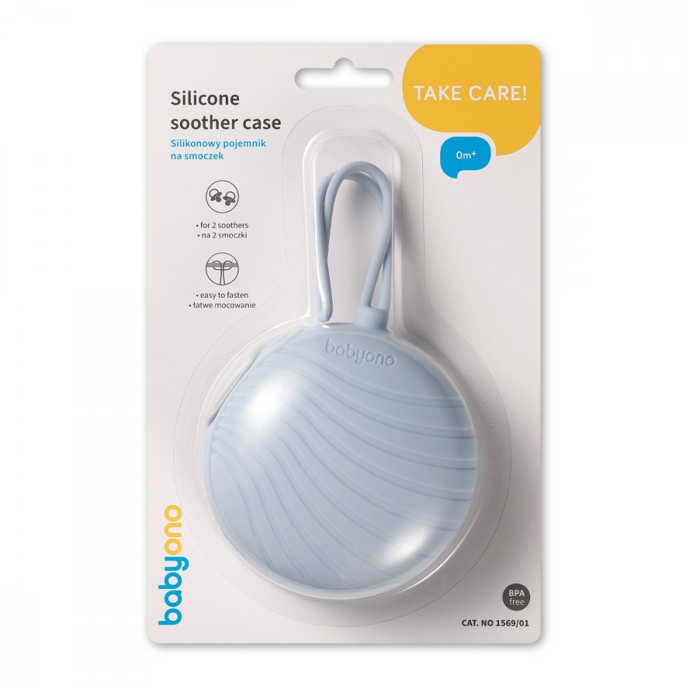BABYONO Husa de protectie din silicon pentru suzeta Albastru