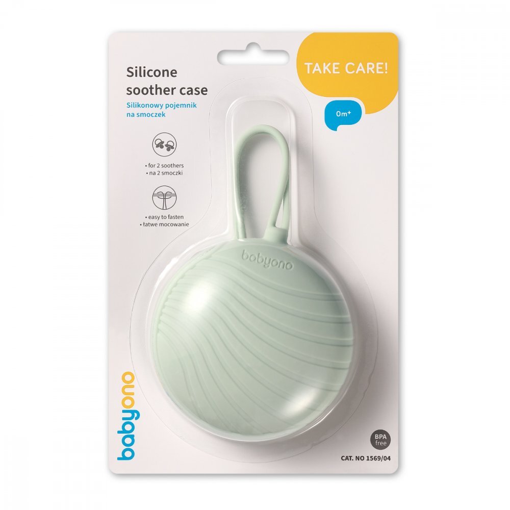 BABYONO Husa de protectie din silicon pentru suzeta Verde