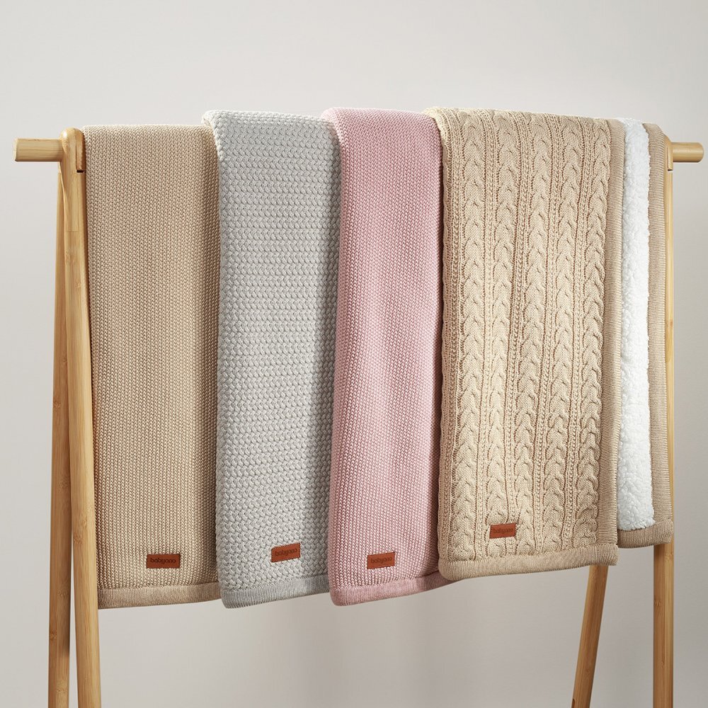 BABYONO Paturica pentru copii Crem din bumbac cu polar 75x100 cm