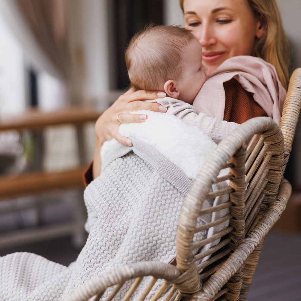 BABYONO Paturica pentru copii Gri din bumbac cu polar 75x100 cm