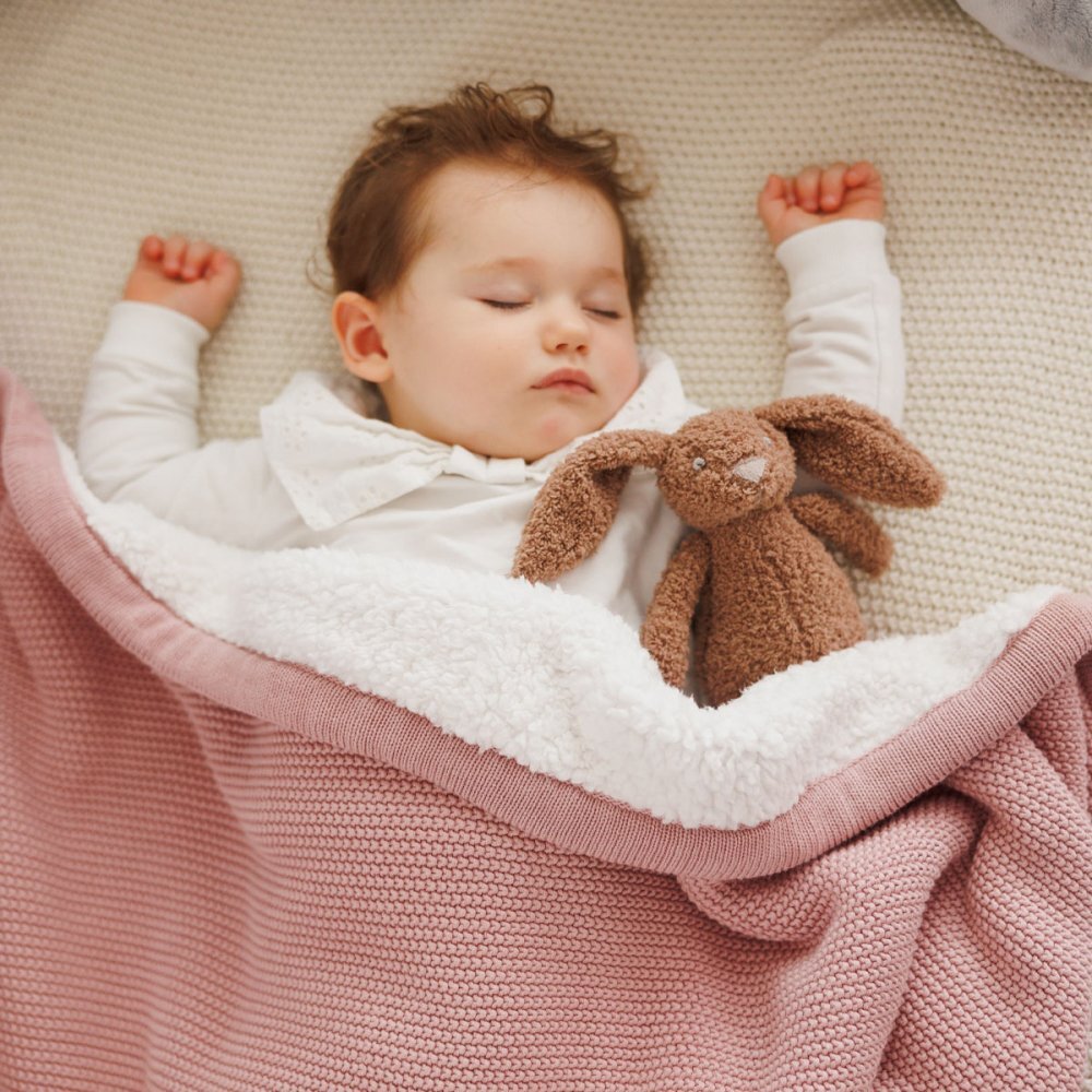 BABYONO Paturica pentru copii Roz din bumbac cu polar 75x100 cm