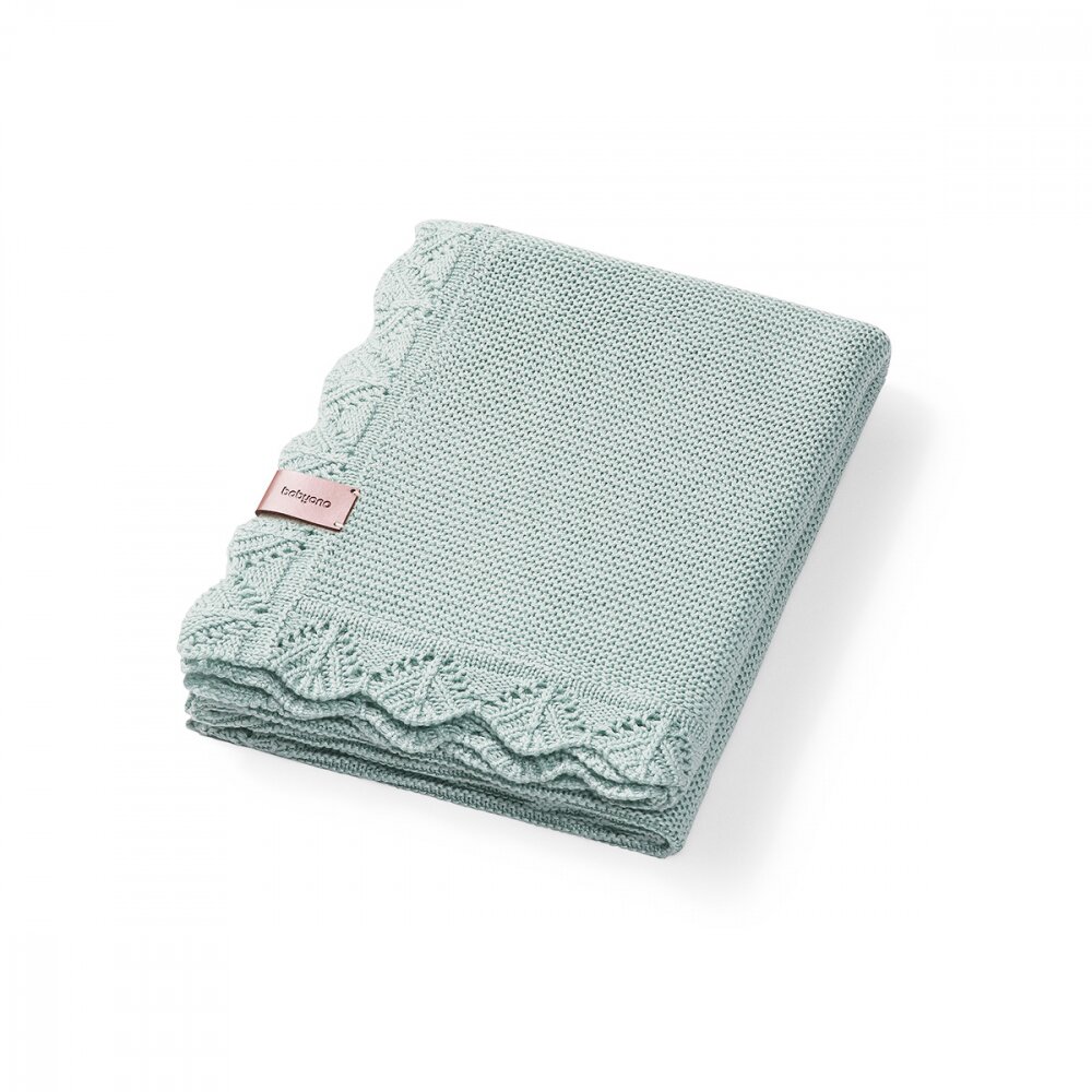 BABYONO Paturica tricotata 167404 din fibre de bambus verde 75x100 cm