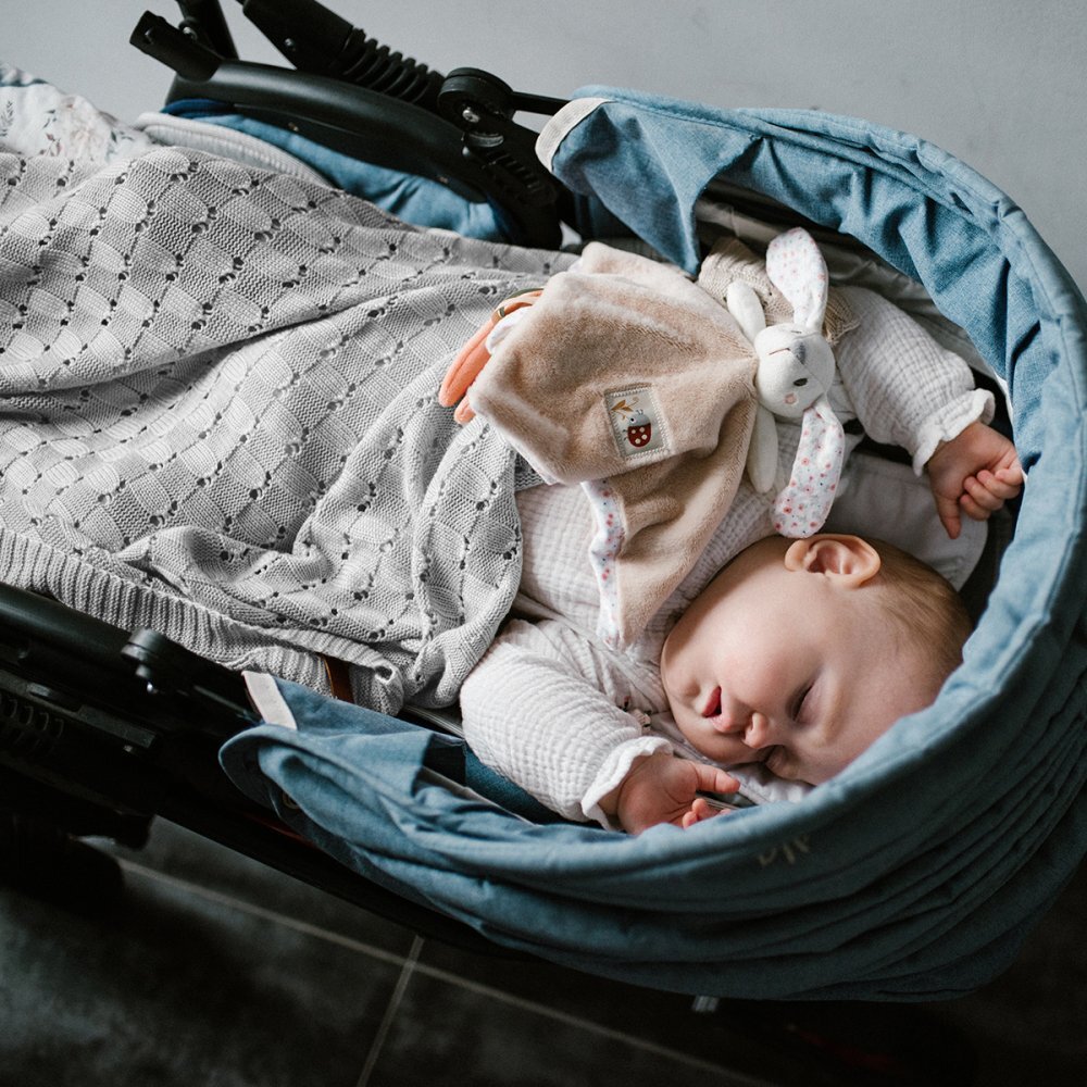 BABYONO Paturica tricotata din bambus gri
