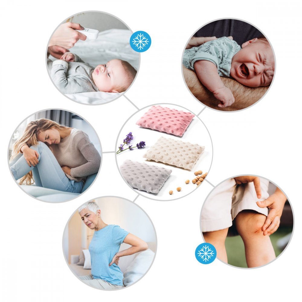 BABYONO Perna cu samburi de cirese Bej pentru ameliorarea durerilor