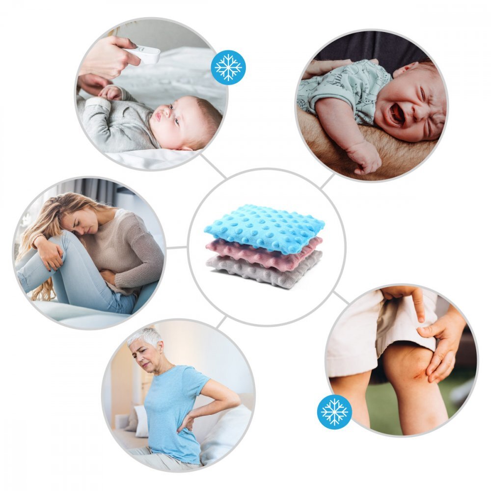 BABYONO Perna cu samburi de cirese Roz pentru ameliorarea durerilor
