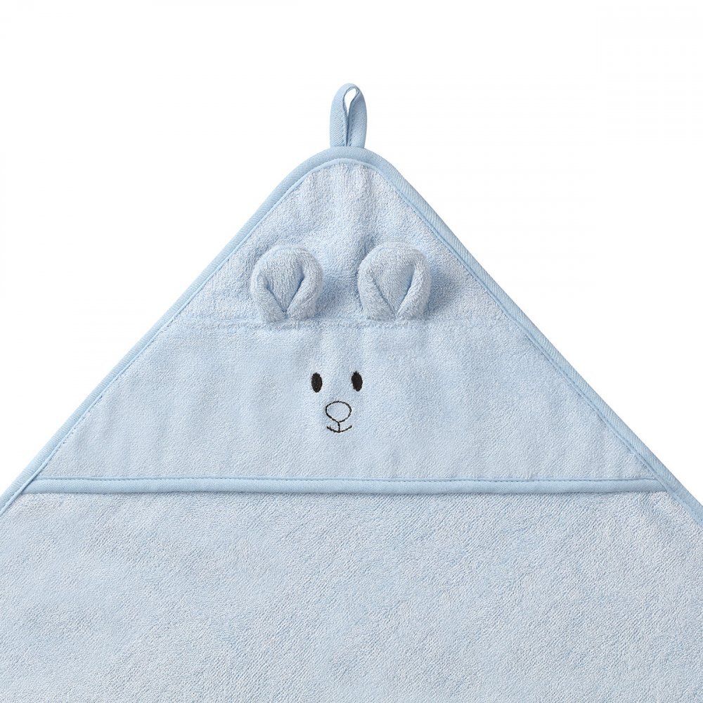 BABYONO Prosop baie bambus cu gluga 100 x 100 cm albastru