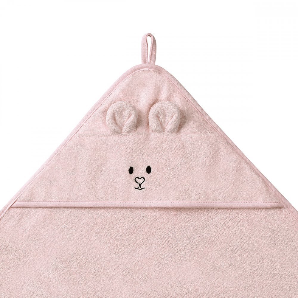 BABYONO Prosop baie bambus cu gluga 100 x 100 cm roz