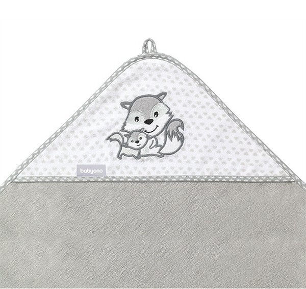 BABYONO Prosop copii Baby Ono cu gluga fibra bambus 100x100 cm gri