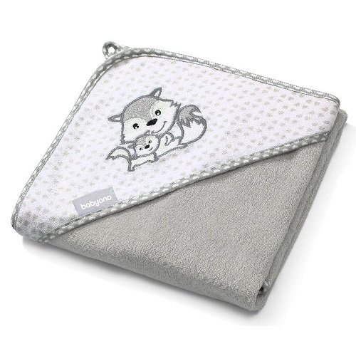 BABYONO Prosop copii Baby Ono cu gluga fibra bambus 100x100 cm gri