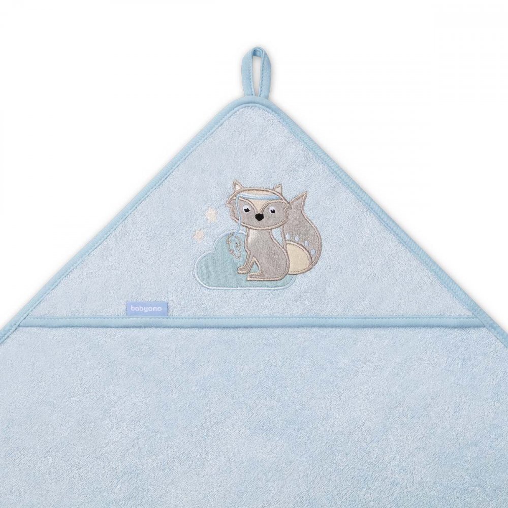 BABYONO Prosop copii Baby Ono cu gluga fibra bambus 100x100 cm vulpita albastru
