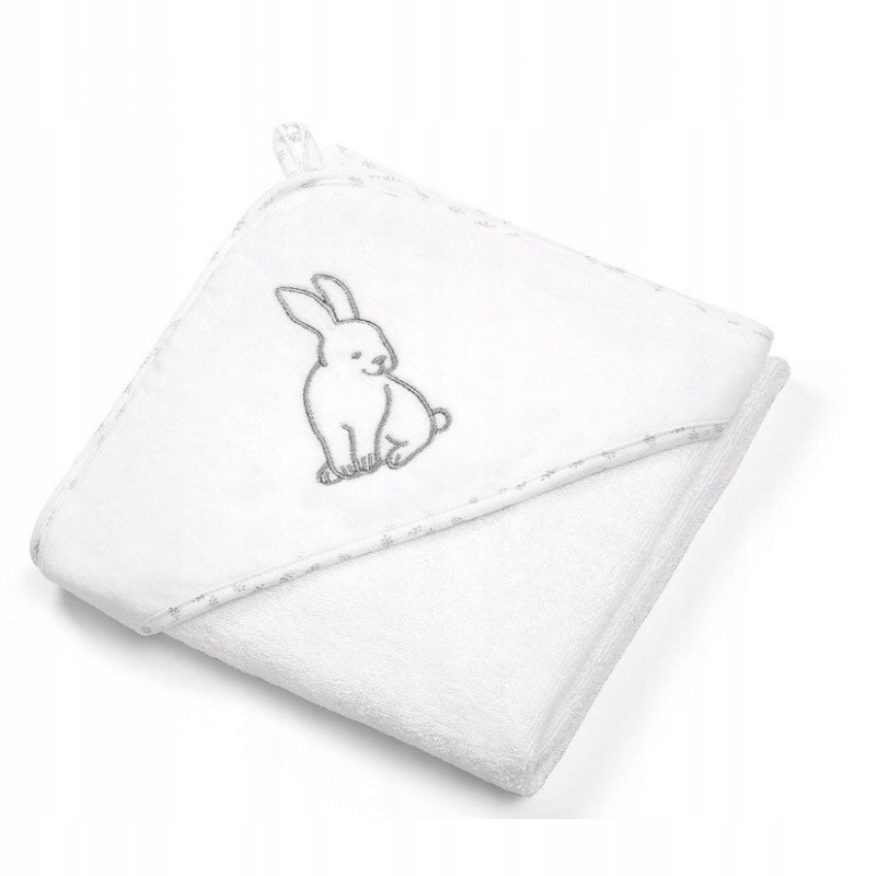 BABYONO Prosop copii cu gluga velur 100x100 cm Alb