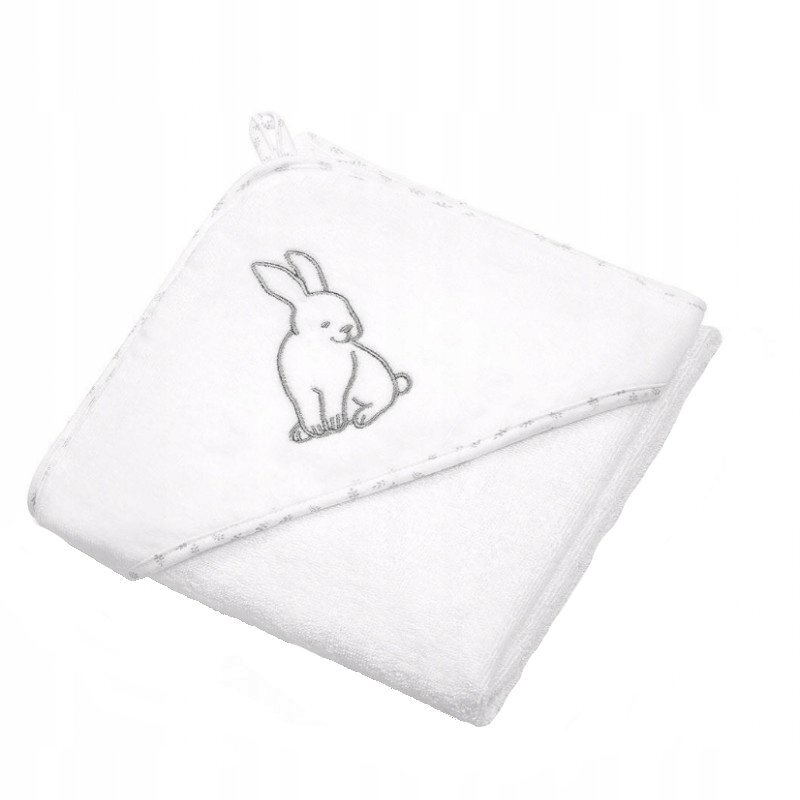 BABYONO Prosop copii cu gluga velur 100x100 cm Alb