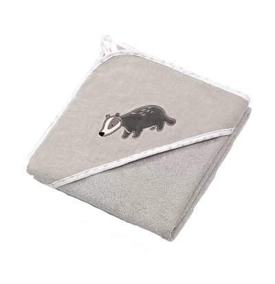 BABYONO Prosop copii cu gluga velur 100x100 cm Gri