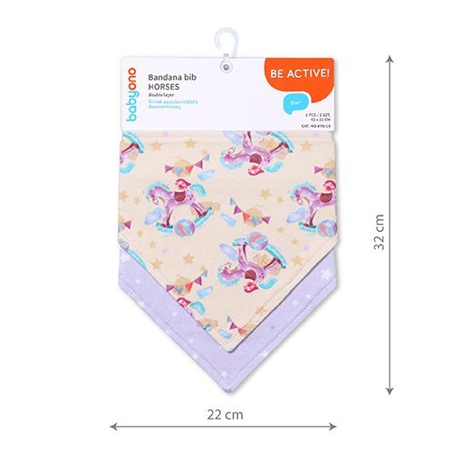 BABYONO Set 2 bavete tip bandana Baby Ono caluti