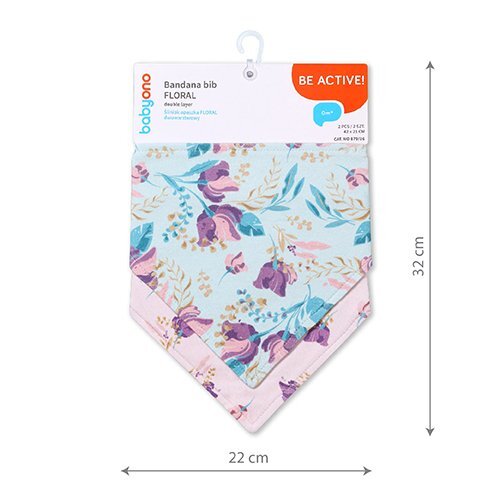 BABYONO Set 2 bavete tip bandana Baby Ono floral