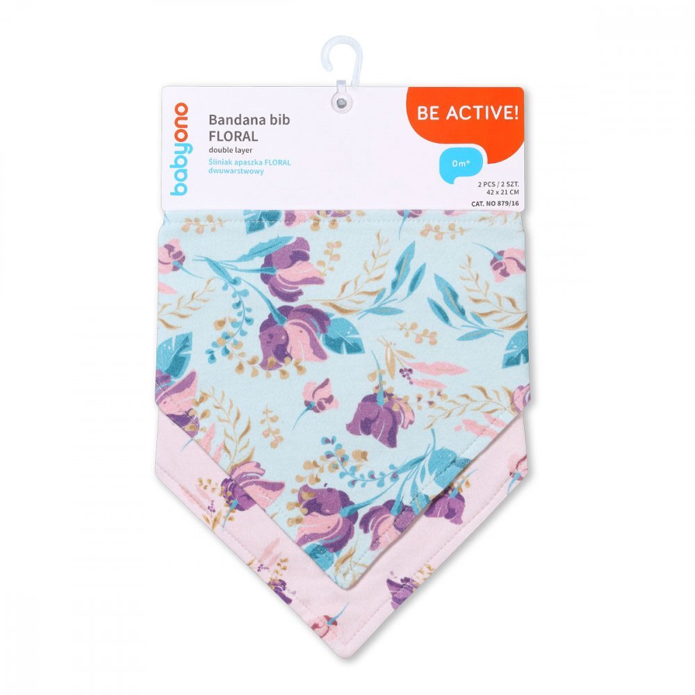 BABYONO Set 2 bavete tip bandana Baby Ono floral
