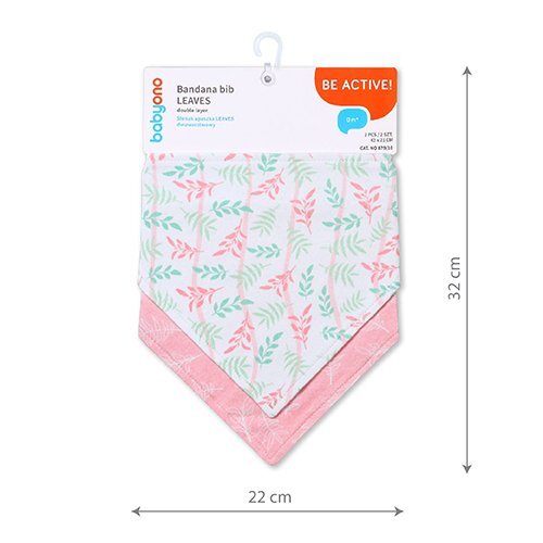 BABYONO Set 2 bavete tip bandana Baby Ono frunze