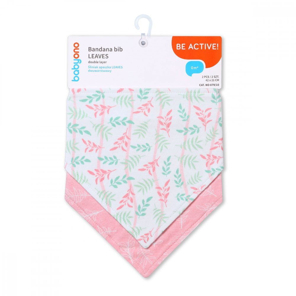 BABYONO Set 2 bavete tip bandana Baby Ono frunze
