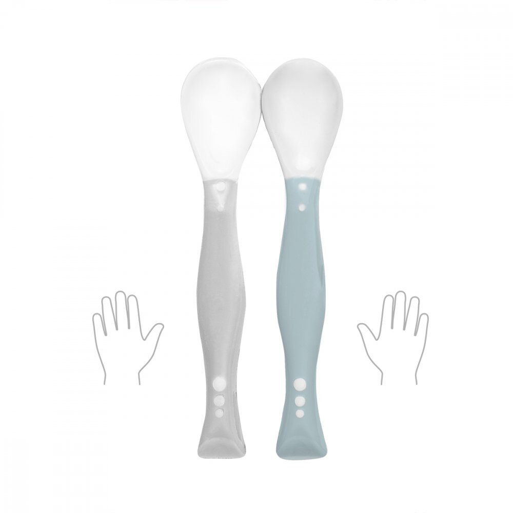 BABYONO Set 2 lingurite flexibile grialbastru