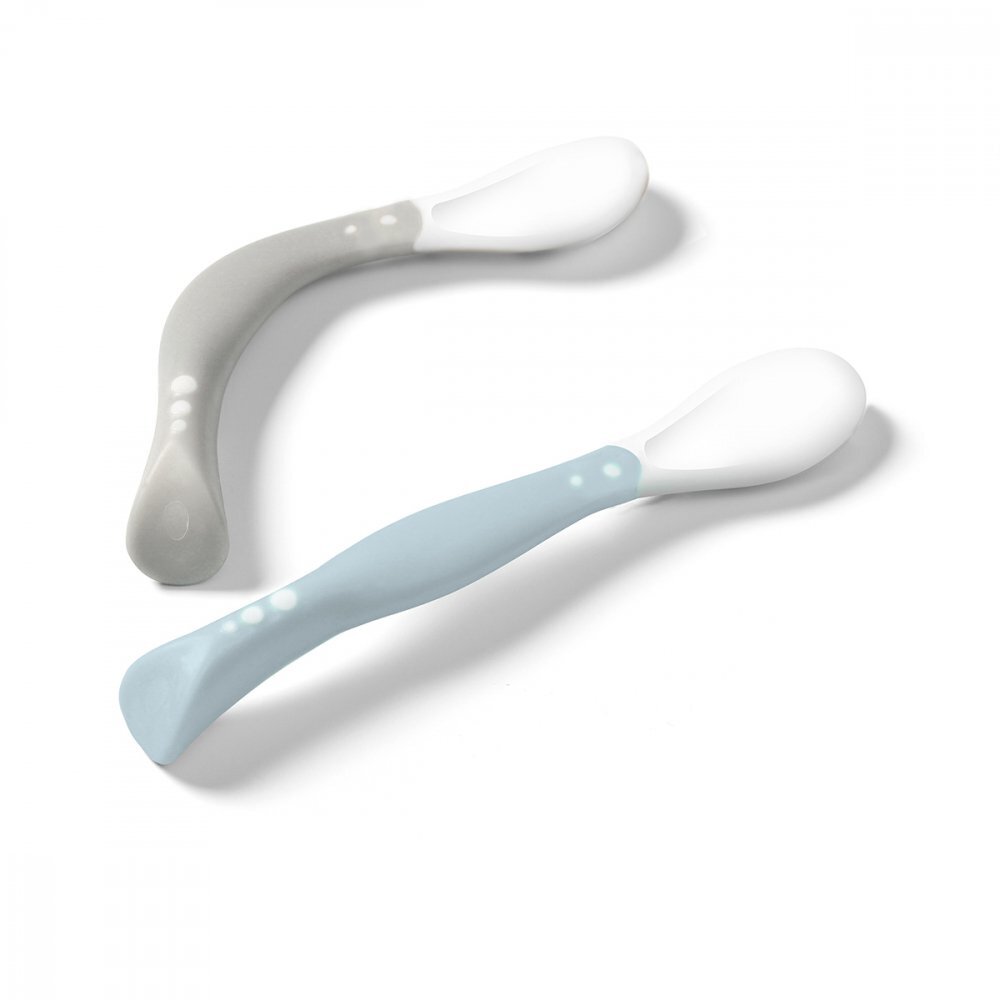 BABYONO Set 2 lingurite flexibile grialbastru