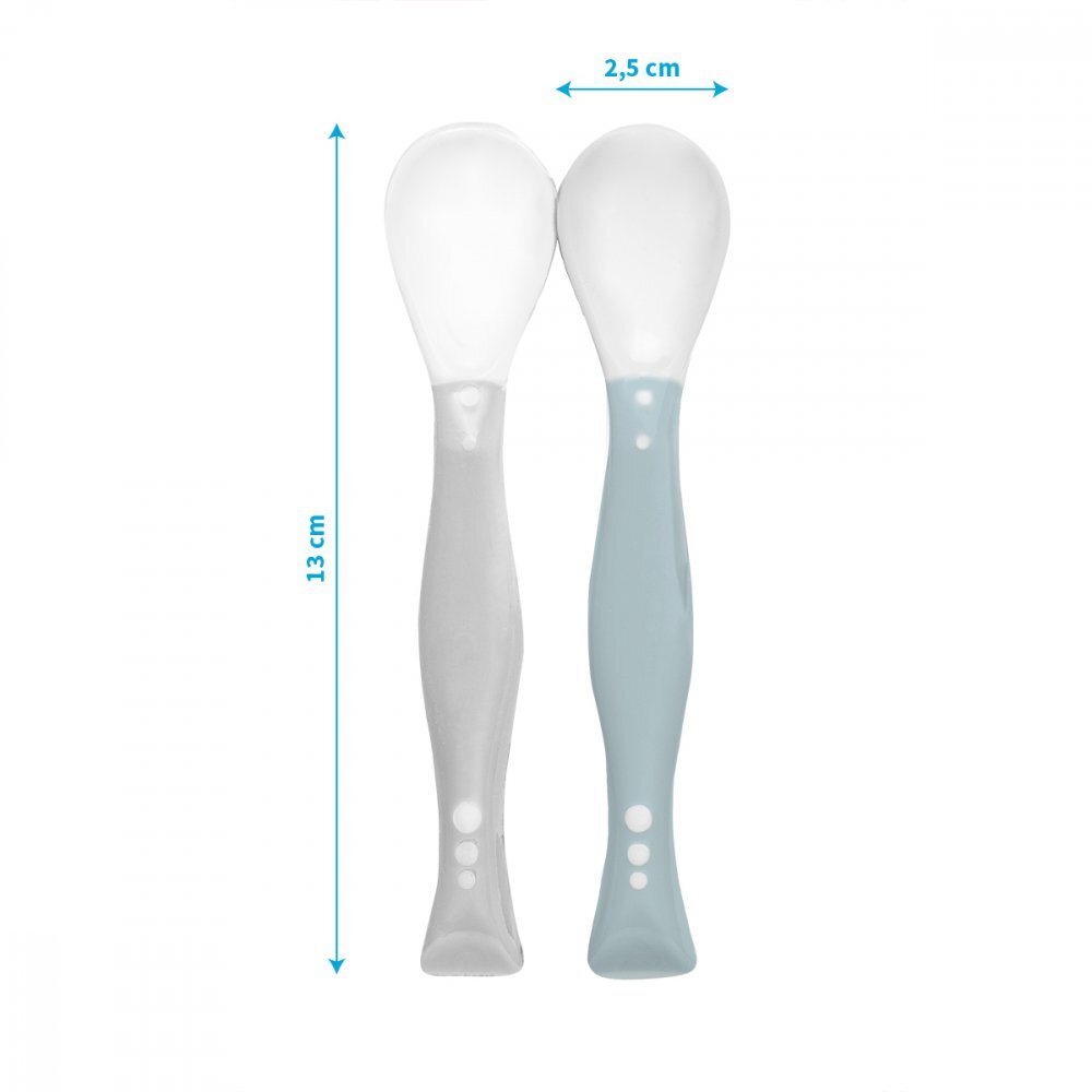 BABYONO Set 2 lingurite flexibile grialbastru
