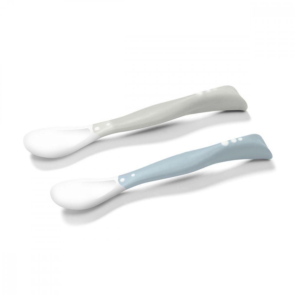 BABYONO Set 2 lingurite flexibile grialbastru