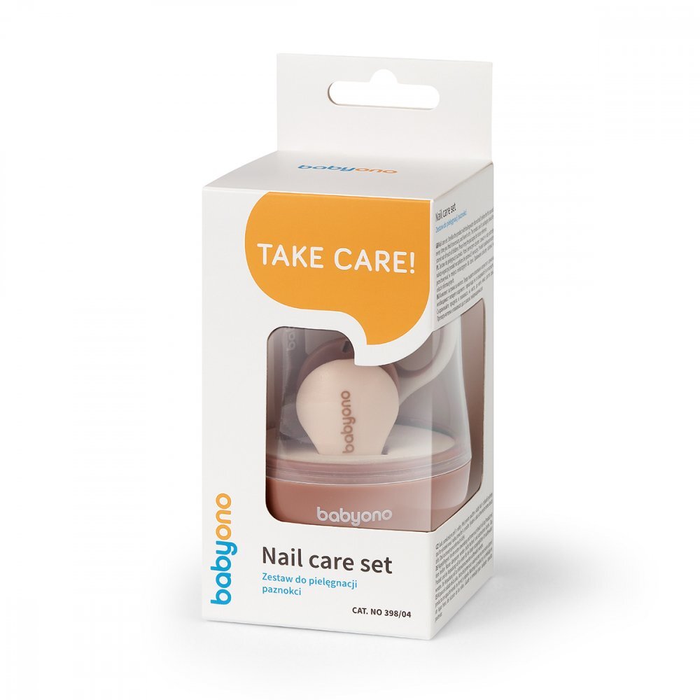 BABYONO Set 3 piese manichiura Baby Ono pentru copii cu suport maro