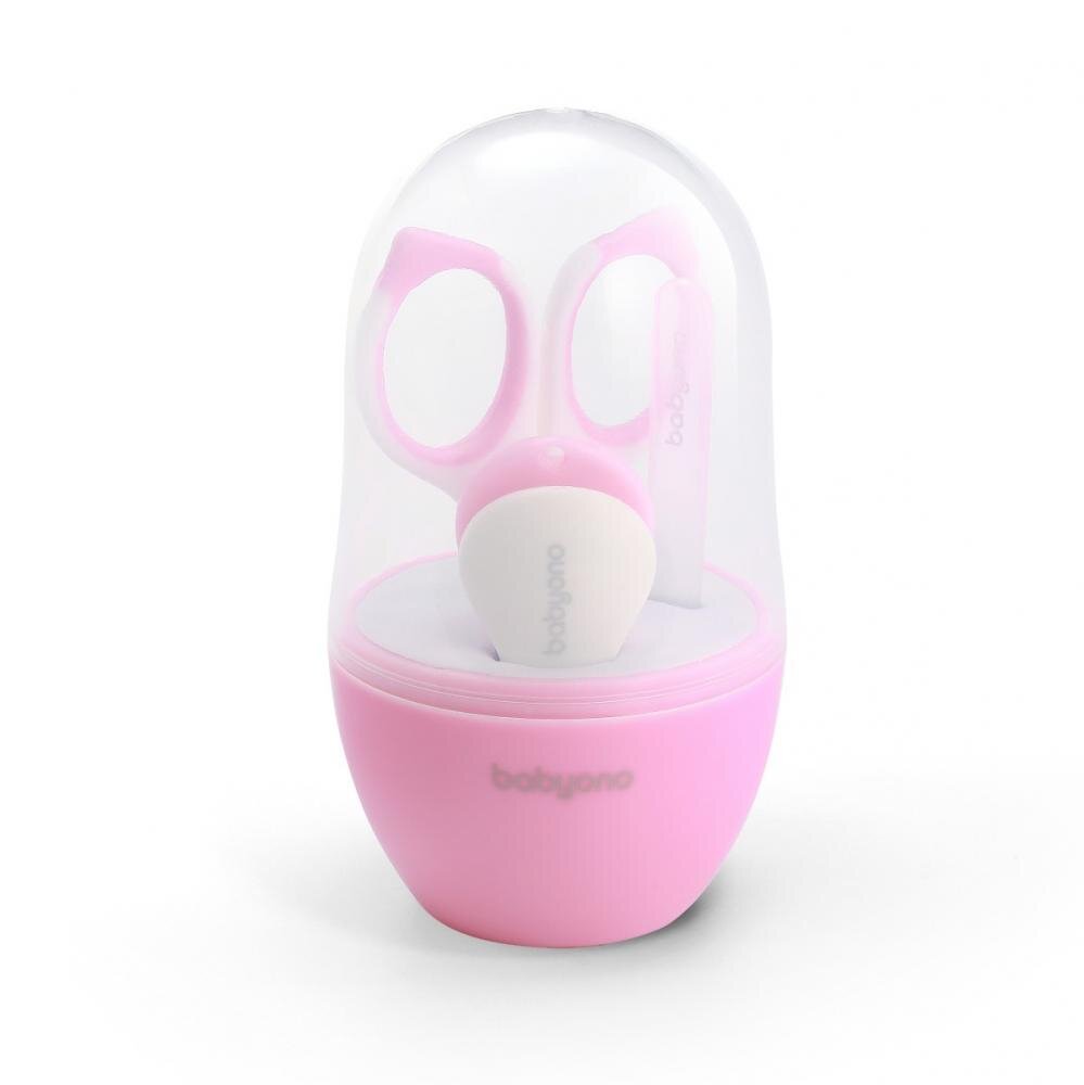 BABYONO Set 3 piese manichiura Baby Ono pentru copii cu suport roz