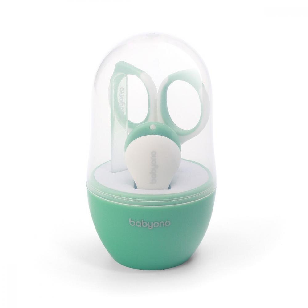 BABYONO Set 3 piese manichiura Baby Ono pentru copii cu suport verde