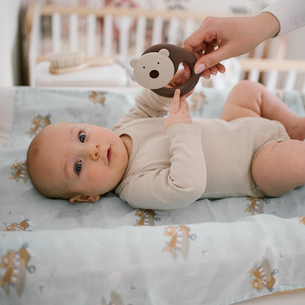 BABYONO Set 3 scutece cu fibre bambus natural gri