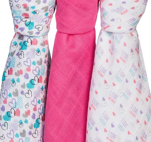 BABYONO Set 3 scutece din muselina super soft 34802 din bumbac 70x70 cm
