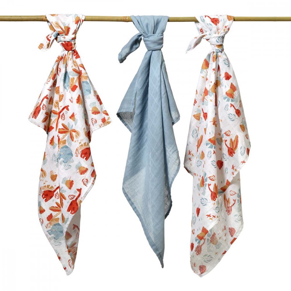 BABYONO Set 3 scutece din muselina super soft 34807 din bumbac 70x70 cm