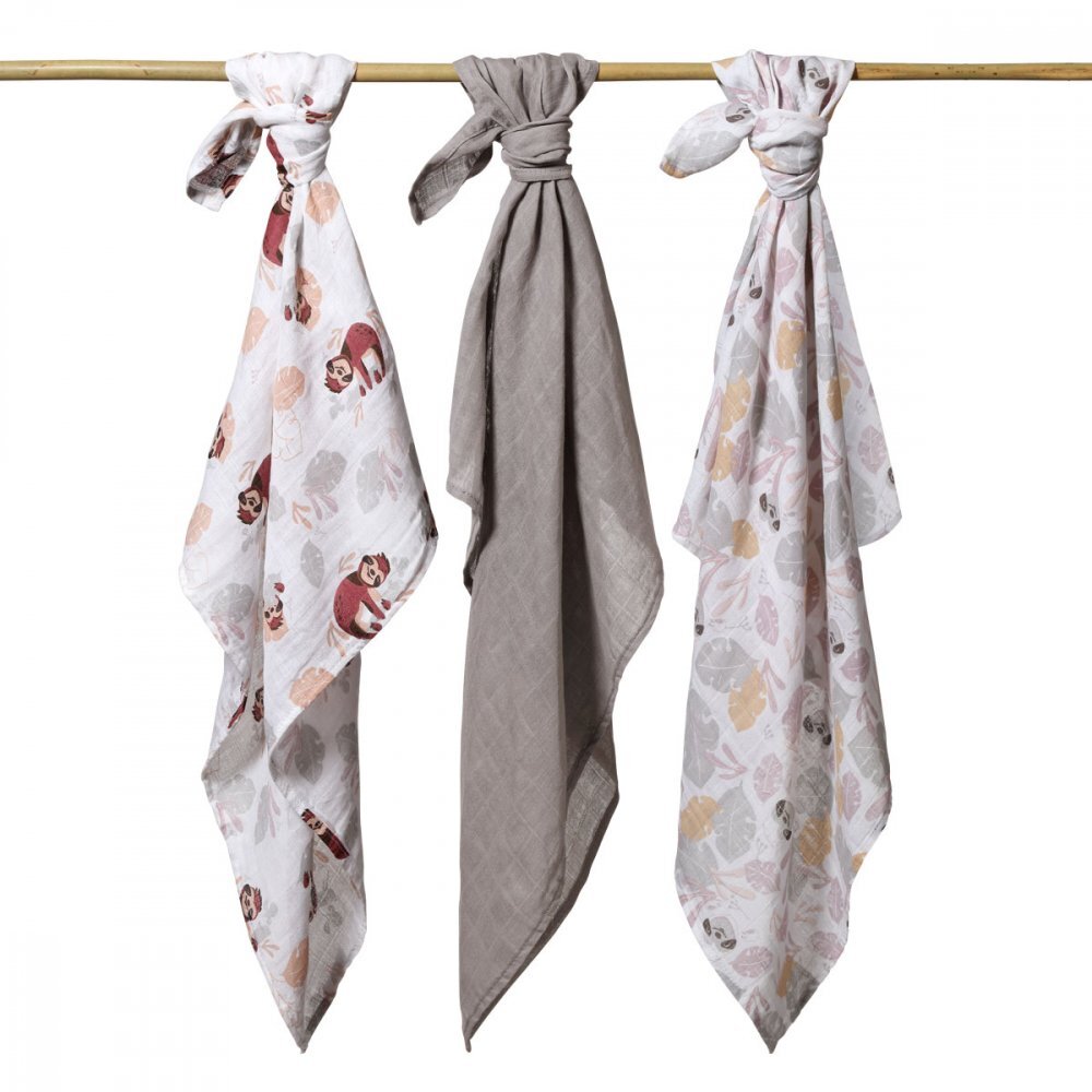 BABYONO Set 3 scutece din muselina super soft 34810 din bumbac 70x70 cm