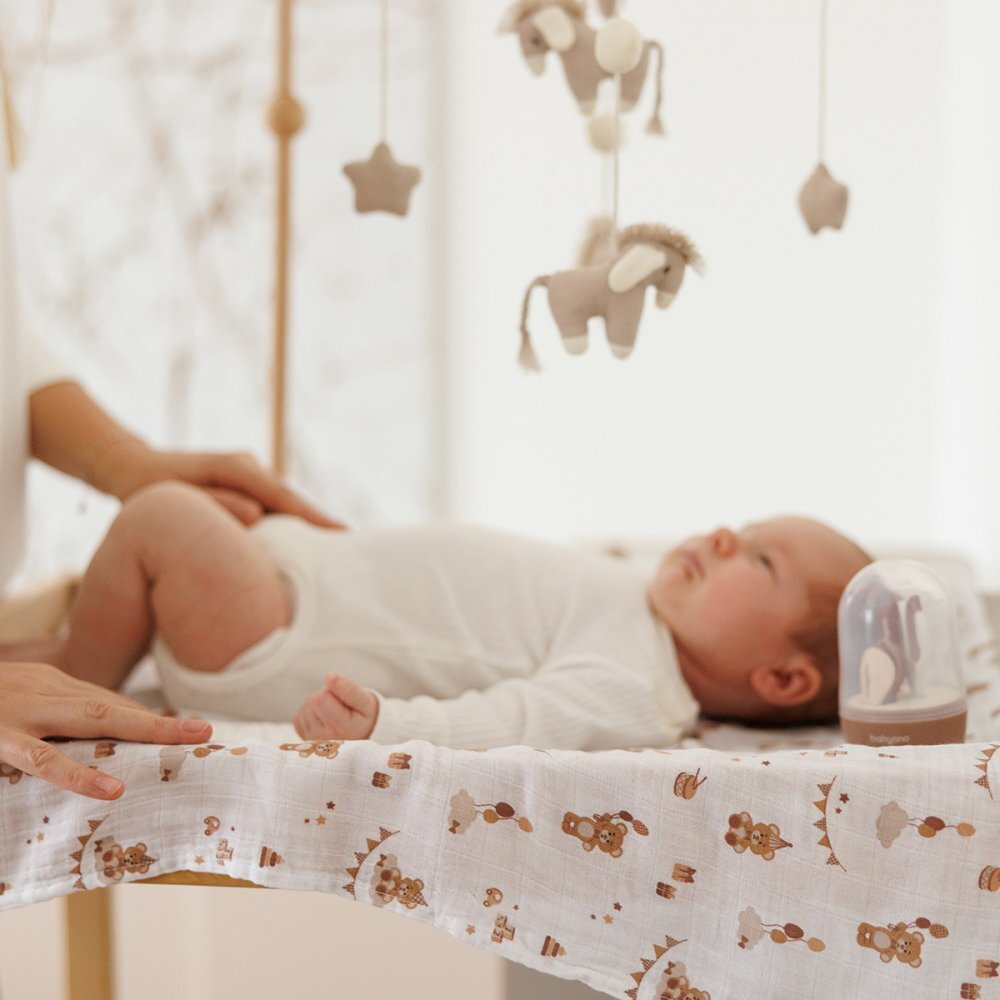 BABYONO Set 3 scutece din muselina super soft 34818 din bumbac 70x70 cm