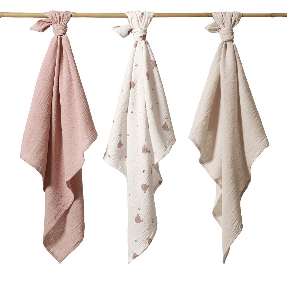 BABYONO Set 3 scutece din muselina super soft 70x70 cm multicolor 03