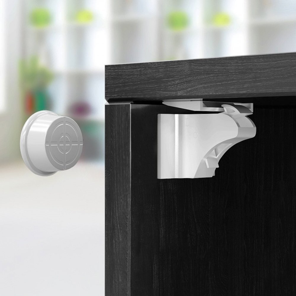 BABYONO Set 4 dispozitive de siguranta pentru bebelusi incuietoare magnetica pentru mobila