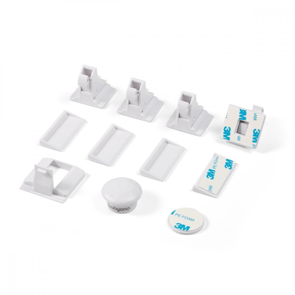 BABYONO Set 4 dispozitive de siguranta pentru bebelusi incuietoare magnetica pentru mobila