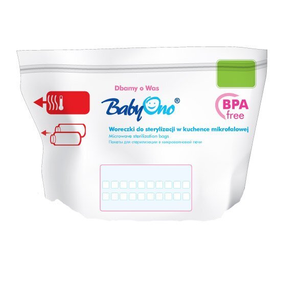 BABYONO Set 5 pungi pentru sterilizarea biberoanelor la microunde Baby Ono
