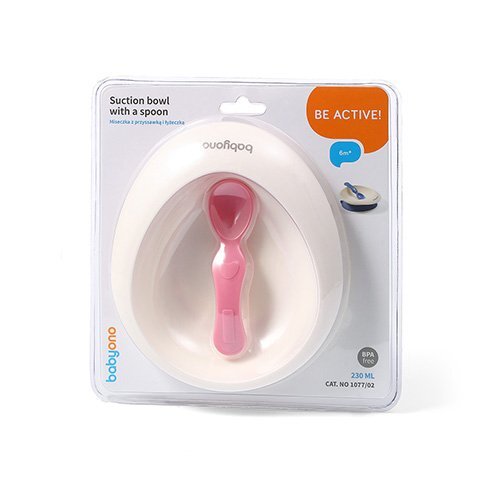 BABYONO Set castron si lingurita roz
