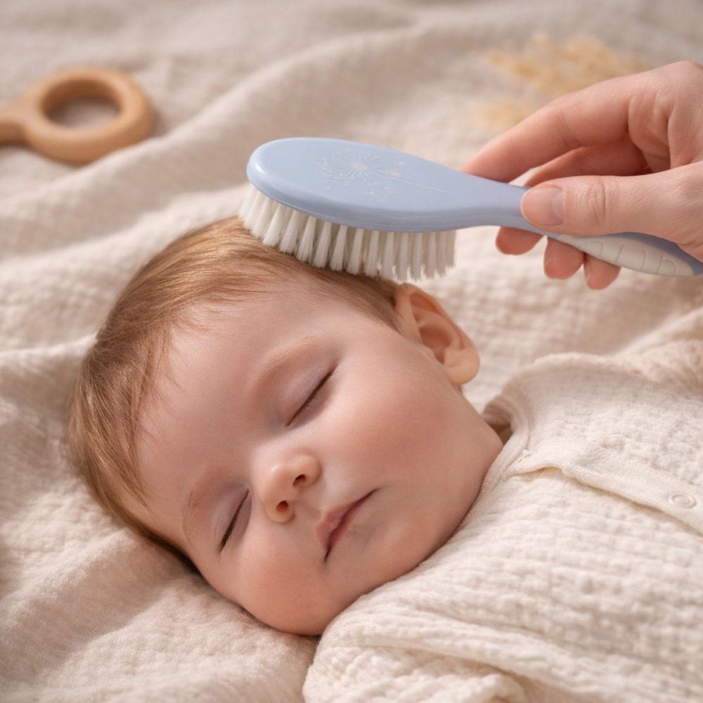 BABYONO Set perie si pieptan pentru copii Alb
