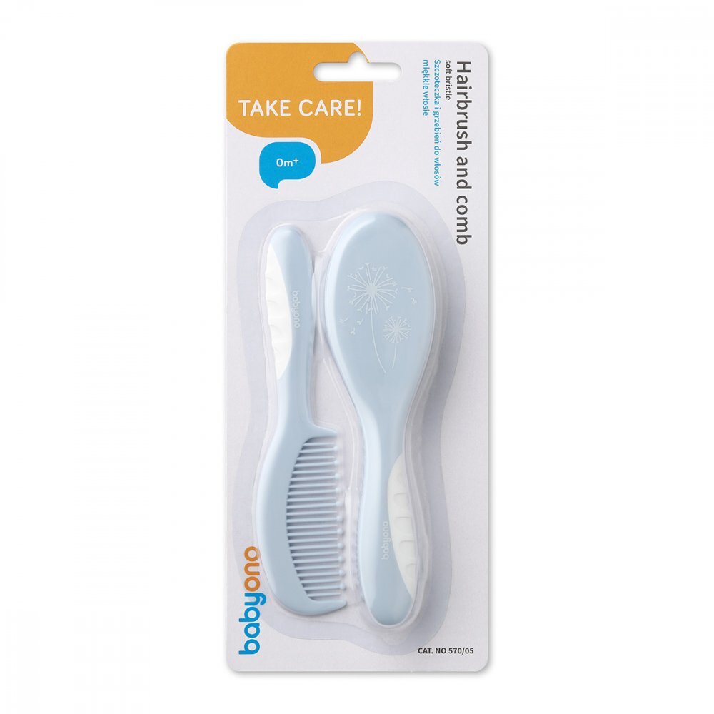 BABYONO Set perie si pieptan pentru copii Alb