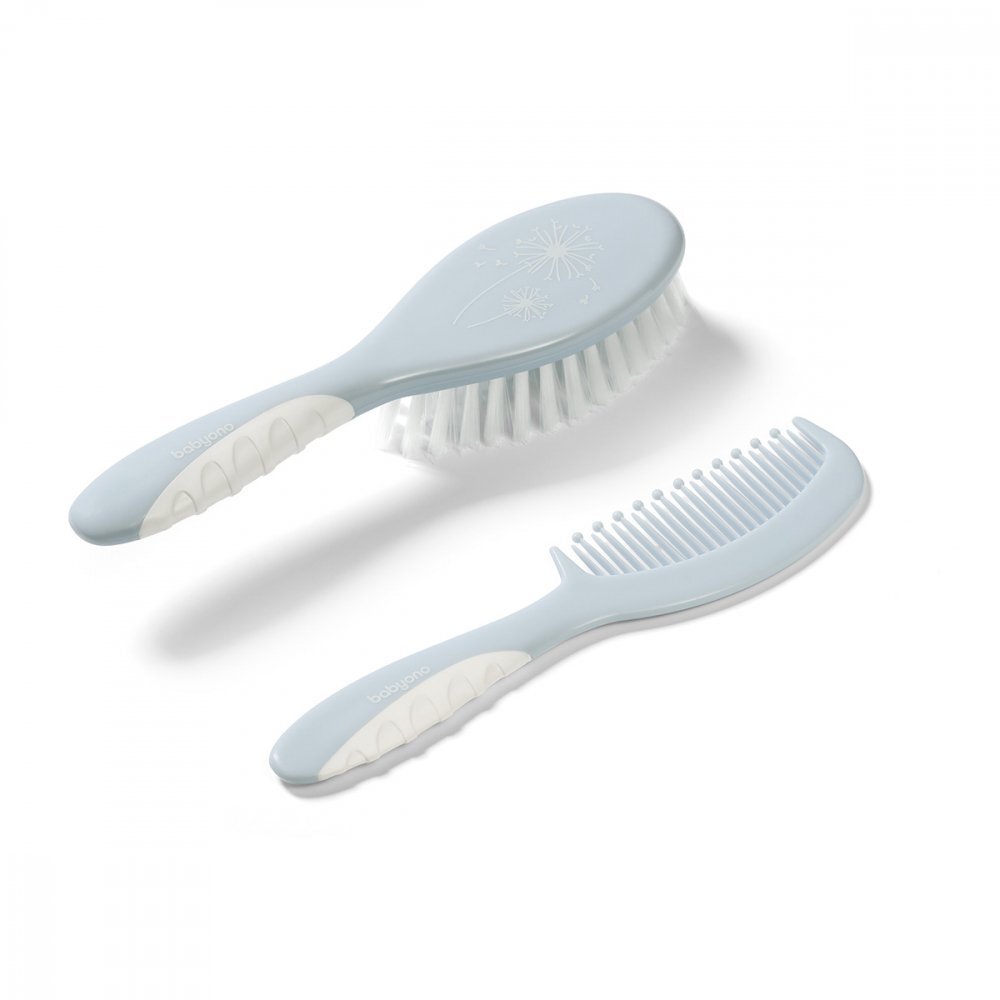 BABYONO Set perie si pieptan pentru copii Alb