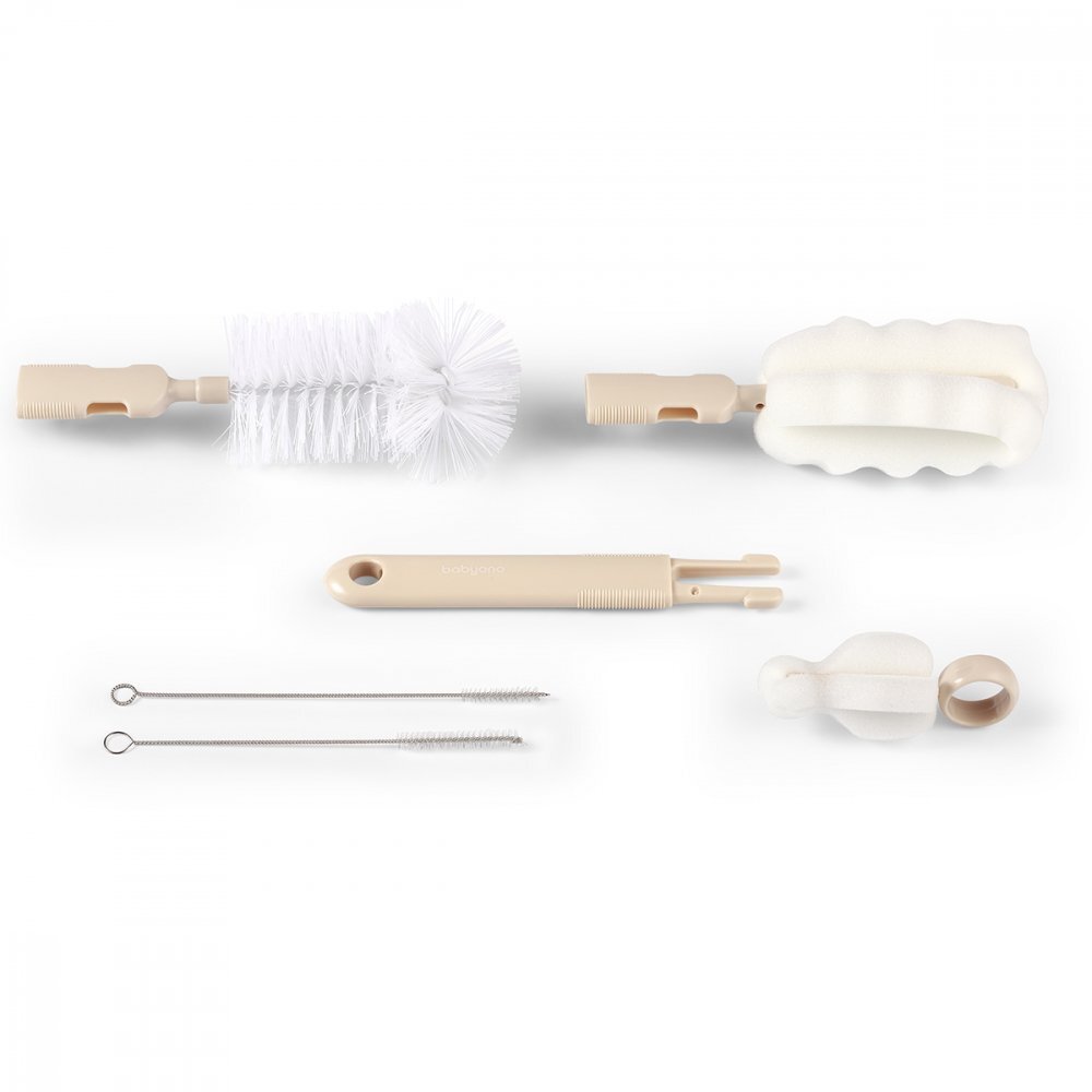 BABYONO Set perii pentru biberon si tetina bej