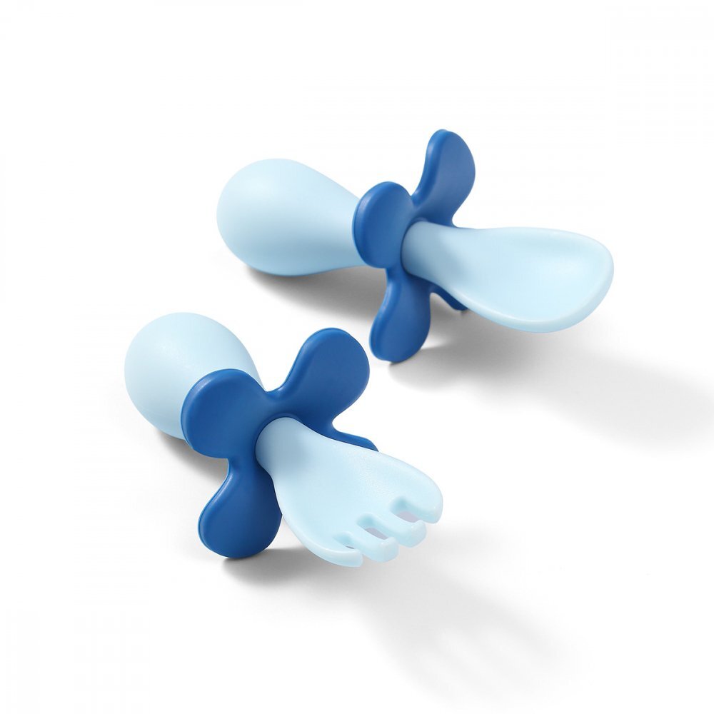 BABYONO Set tacamuri Baby Ono ergonomice albastru