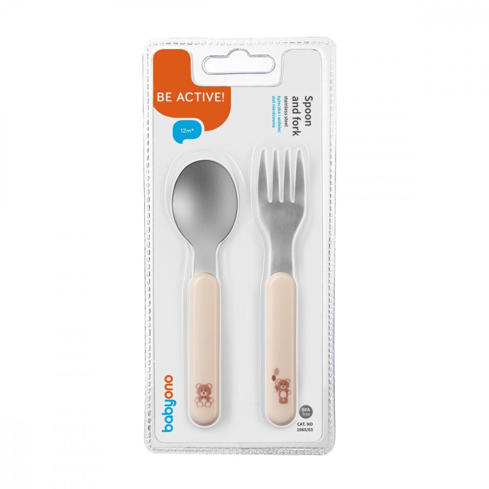 BABYONO Set tacamuri lingurita si furculita din inox 106503