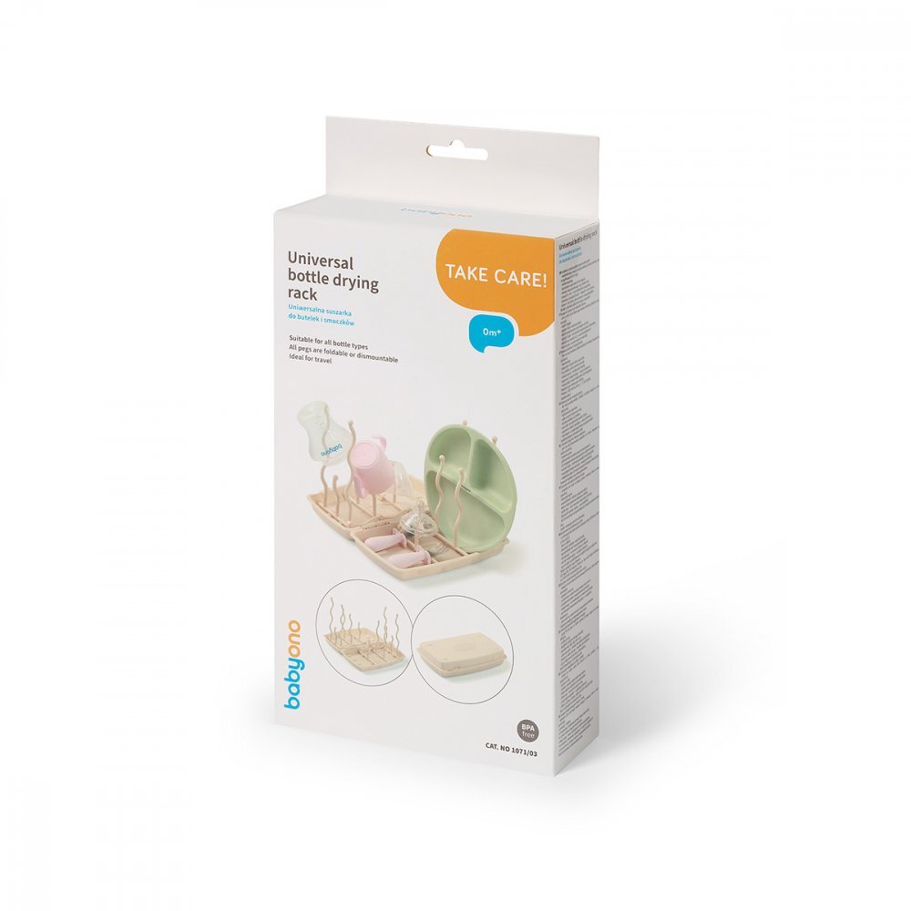 BABYONO Suport pentru uscarea biberoanelor si accesoriilor Baby Ono Bej